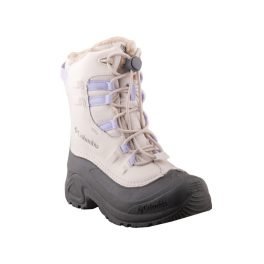 Columbia Youth Bugaboot Celsius bézs-szürke-lila összehúzós Omni-Heat Vízálló bélelt téli bakancs   Columbia Youth Bugaboot Celsius bézs-szürke-lila összehúzós Omni-Heat Vízálló bélelt téli bakancs