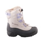 Columbia Youth Bugaboot Celsius bézs-szürke-lila összehúzós Omni-Heat Vízálló bélelt téli bakancs