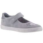 SIESTA-RICHTER tépős szürke/ezüst csillogós velúr lányka balerina topán