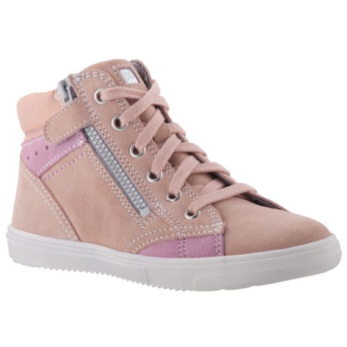 Siesta-Richter lazac-rózsaszín fűzős-cipzáras magasszárú lány cipő