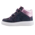 Siesta-Richter 2 tépőzáras sötétkék-rózsaszín csillagos richtex bélelt téli lány cipő