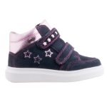 Siesta-Richter 2 tépőzáras sötétkék-rózsaszín csillagos richtex bélelt téli lány cipő