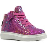 Siesta-Richter magenta lila csillagos fűzős-cipzáras vízálló (richtex) filc béléses kislány cipő