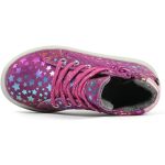 Siesta-Richter magenta lila csillagos fűzős-cipzáras vízálló (richtex) filc béléses kislány cipő