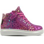 Siesta-Richter magenta lila csillagos fűzős-cipzáras vízálló (richtex) filc béléses kislány cipő