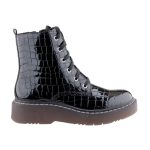 SIESTA-RICHTER fekete fűzős/cipzáras téli bakancs