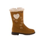 Világosbarna SZÍVECSKÉS SympaTex (vízálló) cipzáras Siesta-Richter csizma