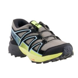 Salomon Speedcross CSWP J zöld-fekete-sárga összehúzós VÍZÁLLÓ fiú túracipő   Salomon Speedcross CSWP J zöld-fekete-sárga összehúzós VÍZÁLLÓ fiú túracipő