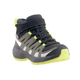 Salomon XA Pro V8 Mid CSWP K tépőzáras sötét zöld-neon sárga-fehér VÍZÁLLÓ kisfiú cipő   Salomon XA Pro V8 Mid CSWP K tépőzáras sötét zöld-neon sárga-fehér VÍZÁLLÓ kisfiú cipő