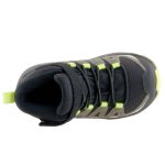 Salomon XA Pro V8 Mid CSWP K tépőzáras sötét zöld-neon sárga-fehér VÍZÁLLÓ kisfiú cipő