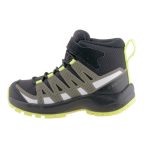 Salomon XA Pro V8 Mid CSWP K tépőzáras sötét zöld-neon sárga-fehér VÍZÁLLÓ kisfiú cipő