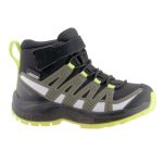 Salomon XA Pro V8 Mid CSWP K tépőzáras sötét zöld-neon sárga-fehér VÍZÁLLÓ kisfiú cipő