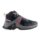 Salomon X Raise Mid GTX J fekete-szürke-narancssárga vízálló fűzős magas szárú cipő 