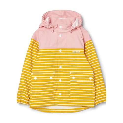 TRETORN KIDS WINGS RAINCOAT rózsaszín/sárga csíkos KAPUCNIS esőkabát