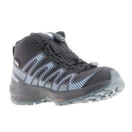 Salomon XA PRO V8 MID CSWP J fekete-kék összehúzós vízálló bakancs    Salomon XA PRO V8 MID CSWP J fekete-kék összehúzós vízálló bakancs