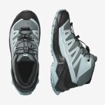 SALOMON X Ultra MID GTX J babakék-szürke-fekete összehúzós VÍZÁLLÓ magasszárú terep sportcipő