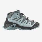 SALOMON X Ultra MID GTX J babakék-szürke-fekete összehúzós VÍZÁLLÓ magasszárú terep sportcipő