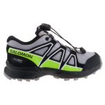 Salomon Speedcross szürke-neonzöld összehúzós vízálló textil sport kisfiú gyerekcipő