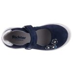 SIESTA-RICHTER sötétkék/ezüst tépős velúr lányka balerina topán