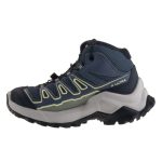 SalomonX Ultra Mid GTX J kék-vajsárga összehúzós Goretex (vízálló) magasszárú terep sport kisfiú gyerekcipő