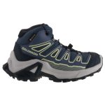 SalomonX Ultra Mid GTX J kék-vajsárga összehúzós Goretex (vízálló) magasszárú terep sport kisfiú gyerekcipő