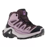 Salomon X Ultra MID GTX J mályva-rózsaszín összehúzós Goretex (vízálló) magasszárú terep sport kislány gyerekcipő