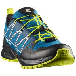   Salomon Outscape WP J kék-lime-fekete összehúzós vízálló textil kisfiú gyerekcipő