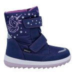Siesta-Richter sötétkék unikornisos 2 tépőzáras szőrme béléses sympatex (vízálló) velúr bőr kislány csizma
