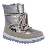 Siesta-Richter arany-bézs cipzáras-fűzős bundabéléses sympatex-vízálló textil kislány csizma