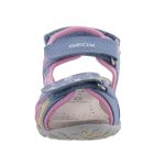 GEOX ROXANNE 3 tépőzáras lila-rózsa virágos csillogós lélegző talpú szandál