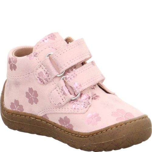 Superfit rózsaszín virágos rosegold 2 tépőzáras velúr bőr kislány első lépés gyerekcipő