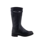 GEOX AGATA fekete bőr lélegző talpú csizma