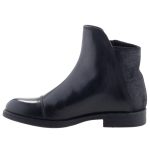 GEOX AGATA fekete bőr lélegző talpú cipzáras félcsizma