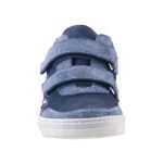 LEPI 2 tépőzáras sötétkék-metál rózsa CSILLAGOS bőr félcipő