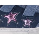 LEPI 2 tépőzáras sötétkék-metál rózsa CSILLAGOS bőr félcipő