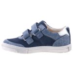 SZÍNHIBÁS LEPI 2 tépős sötétkék/metál rózsa CSILLAGOS bőr félcipő