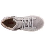 SZÍNHIBÁS LEPI szürke-ezüst VIRÁGOS fűzős magasszárú bőr lány cipő