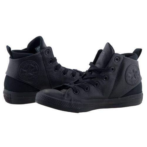 CONVERSE CHUCK TAYLOR ALL STAR SLOANE LEATHER fekete bőr fűzős magasszárú cipő