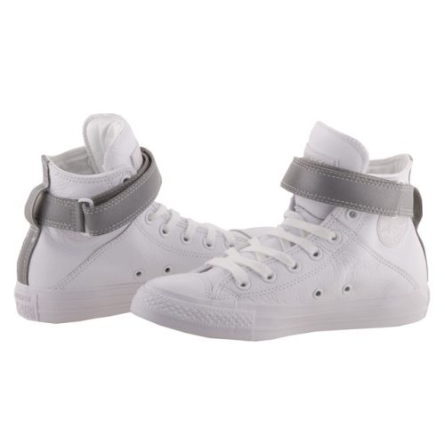 CONVERSE ALL STAR BREA fehér bőr FÉNYVISSZAVERŐS magasszárú fűzős/tépőzáras cipő