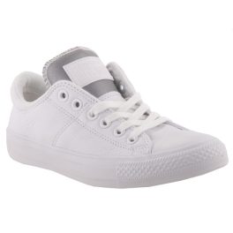 SZÍNHIBÁS CONVERSE ALL STAR MADISON fehér bőr FÉNYVISSZAVERŐS fűzős félcipő   SZÍNHIBÁS CONVERSE ALL STAR MADISON fehér bőr FÉNYVISSZAVERŐS fűzős félcipő