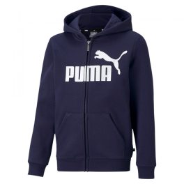 PUMA Ess Big Logo FZ sötétkék cipzáras kapucnis gyerek melegítőfelső   PUMA Ess Big Logo FZ sötétkék cipzáras kapucnis gyerek melegítőfelső