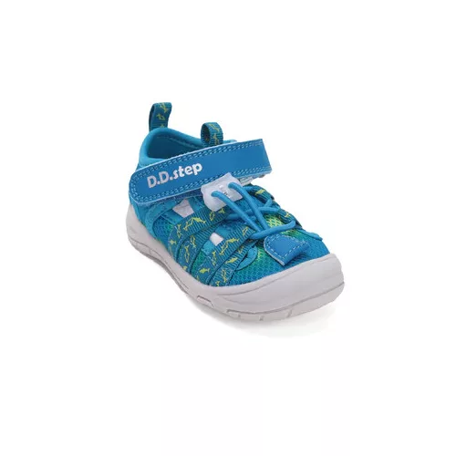 D.D.Step kék halacskás tépőzáras-összehúzós Quick dry (gyorsan száradó) textil kisfiú gyerekszandál (G065-61161)