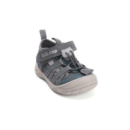   D.D.Step szürke-kék halacskás tépőzáras-összehúzós Quick dry (gyorsan száradó) textil kisfiú gyerekszandál (G065-61161B)