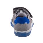 SIESTA-RICHTER szürke/kék tépős/gumis FitMI talpbetétes bőr félcipő
