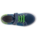 SIESTA-RICHTER kék/zöld tépős/gumis FitMI talpbetétes nubuk bőr félcipő