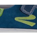 SIESTA-RICHTER kék/zöld tépős/gumis FitMI talpbetétes nubuk bőr félcipő