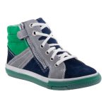 SIESTA-RICHTER kék/szürke/zöld fűzős cipzáras FitMI talpbetétes magasszárú cipő