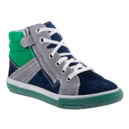 SIESTA-RICHTER kék/szürke/zöld fűzős cipzáras FitMI talpbetétes magasszárú cipő 27-35