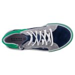 SIESTA-RICHTER kék/szürke/zöld fűzős cipzáras FitMI talpbetétes magasszárú cipő