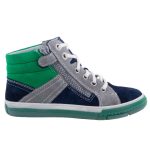 SIESTA-RICHTER kék/szürke/zöld fűzős cipzáras FitMI talpbetétes magasszárú cipő